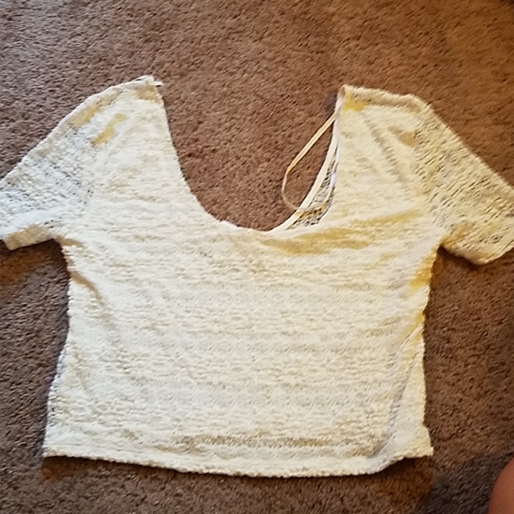 Cream crop top